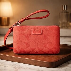 Euc Coach Red C Wristlet